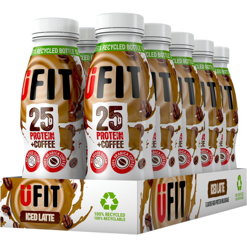 מארז שייק חלבון 25 גרם חלבון בטעם אייס קפה 330 מ”ל UFIT