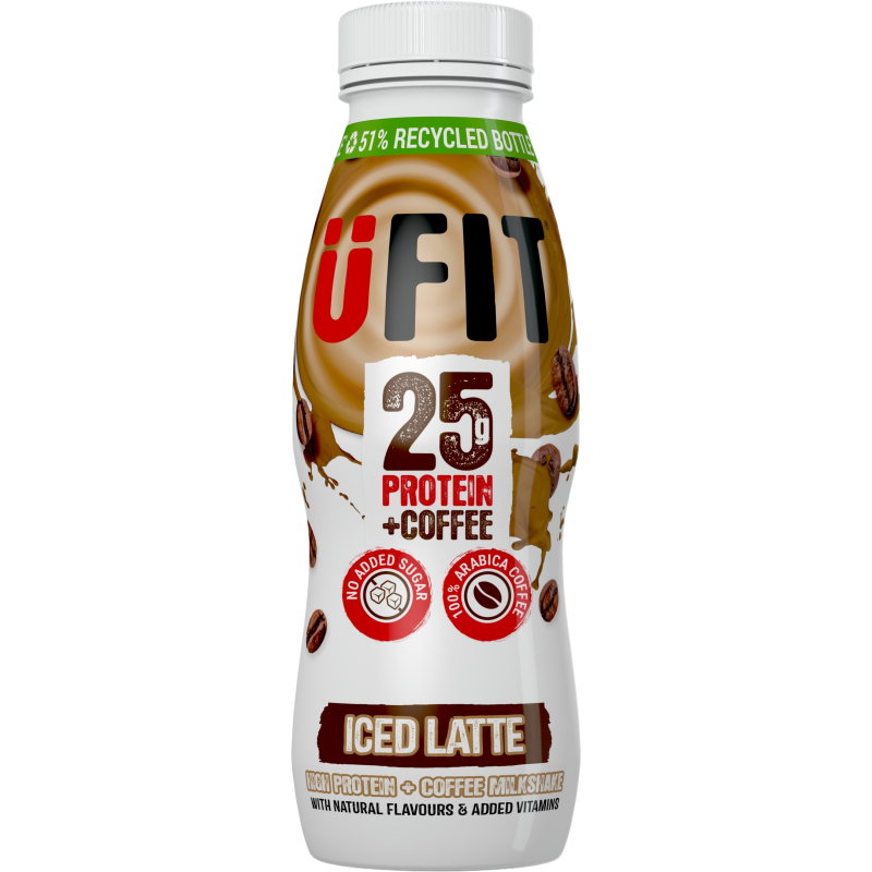 שייק חלבון 25 גרם חלבון בטעם אייס קפה 330 מ”ל UFIT